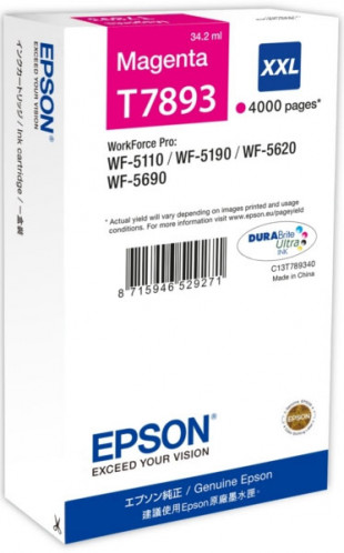 Epson T7893 Encre Magenta XXL pour WF-5110/WF-5190/WF-5620/WF-5690 ENCEPS0343-01