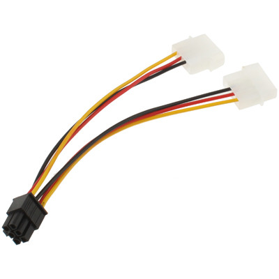 Câble d'alimentation 6 Pin Male vers 2 x 4 Pin molex Femelle 17.5cm CA6P01-00