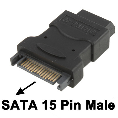 Adaptateur SATA 15 Pin Male vers 4 Pin Femelle ASATA15P01-00