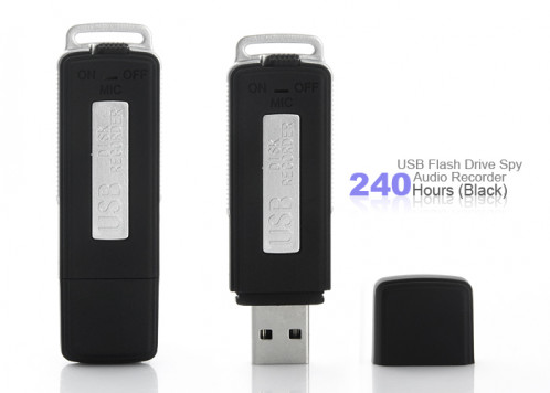 Clé USB audio espion enregistreur 75h, 4Go Noir CUAEEN02-01