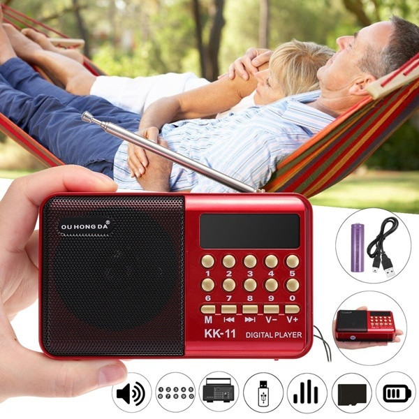 Mini Radio Portable Rechargeable Numérique FM USB Carte Mémoire MP3