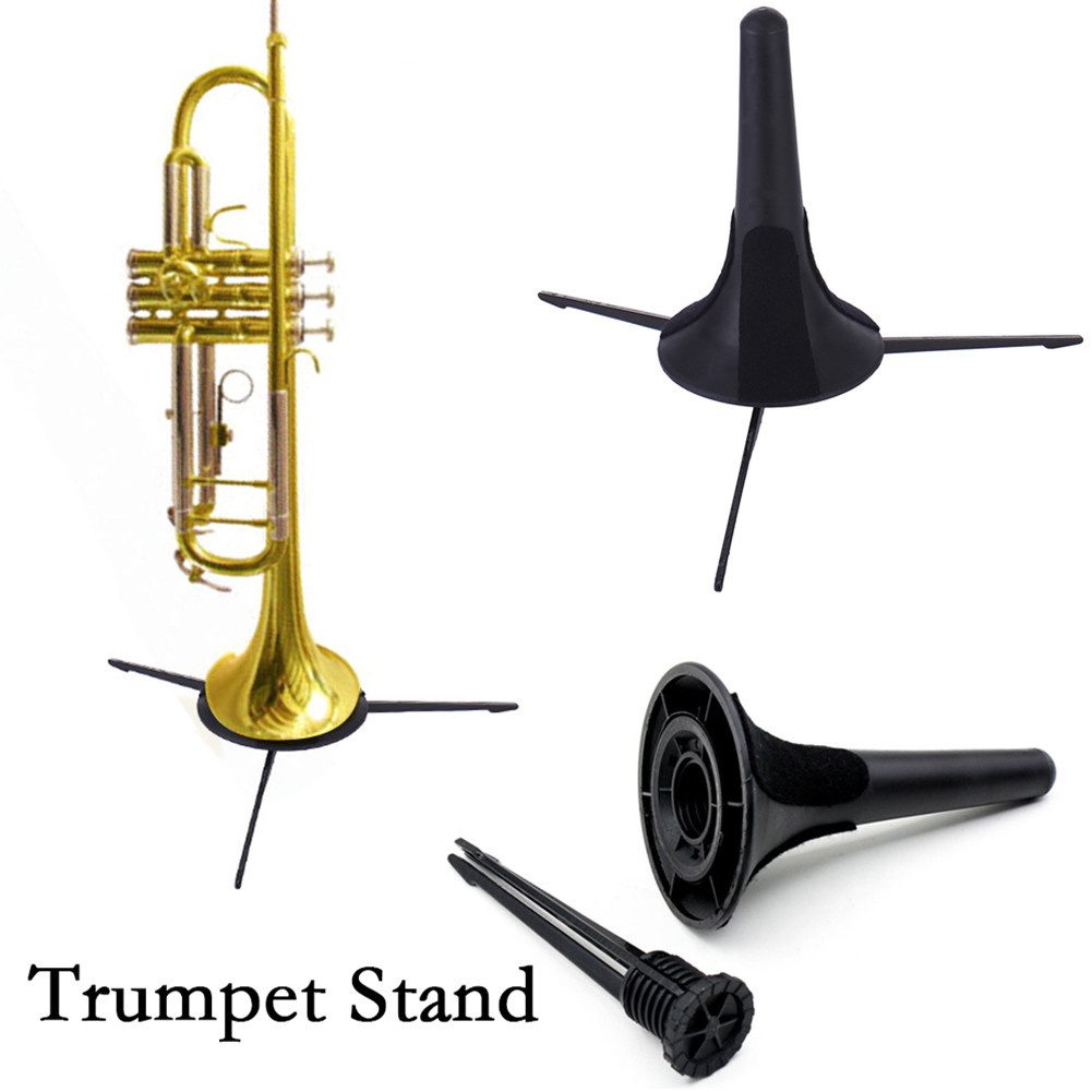 Alnicov Support de trépied amovible et pliable pour trompette en métal Accessoires professionnels pour instrument en laiton 