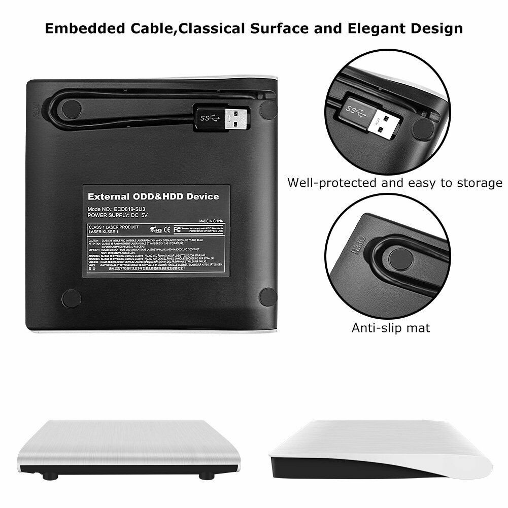 Lecteur-graveur externe CABLING ® Lecteur DVD Externe USB 3.0