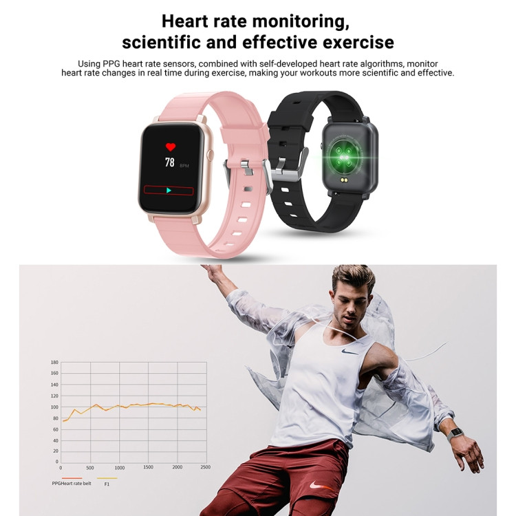 SMA F1 1.3 pouces TFT ecran tactile complet IP68 montre de sport intelligente etanche prise en charge de la frequence cardiaque dynamique de la pression arterielle et de la detection du sommeil