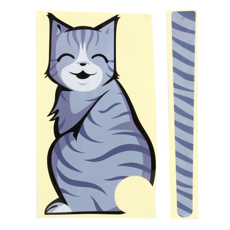 Vehicule Voiture Arriere Pare Brise Essuie Glace Reflechissant Auto Adhesif Sourire Chat Demenagement Queue Vinyle Autocollant Autocollant