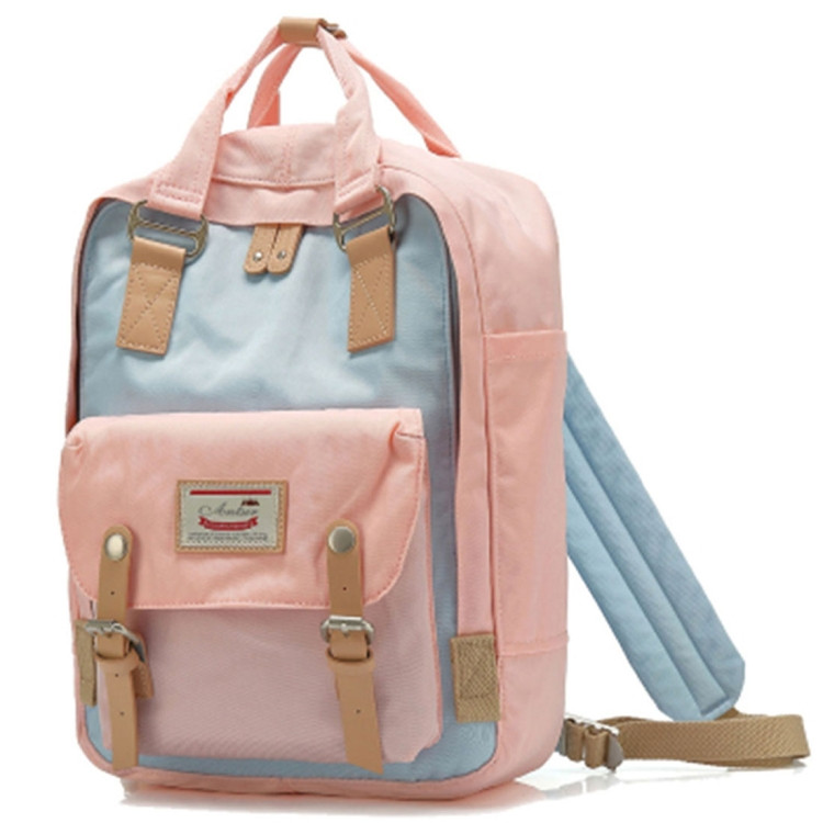 Mode Sac A Dos De Voyage Decontracte Pour Ordinateur Portable Sac Etudiant Avec Poignee Taille 38 28 15cm Rose Bleu