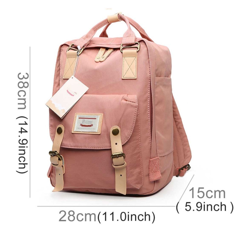 Mode Sac A Dos De Voyage Decontracte Pour Ordinateur Portable Sac Etudiant Avec Poignee Taille 38 28 15cm Rose Fonce