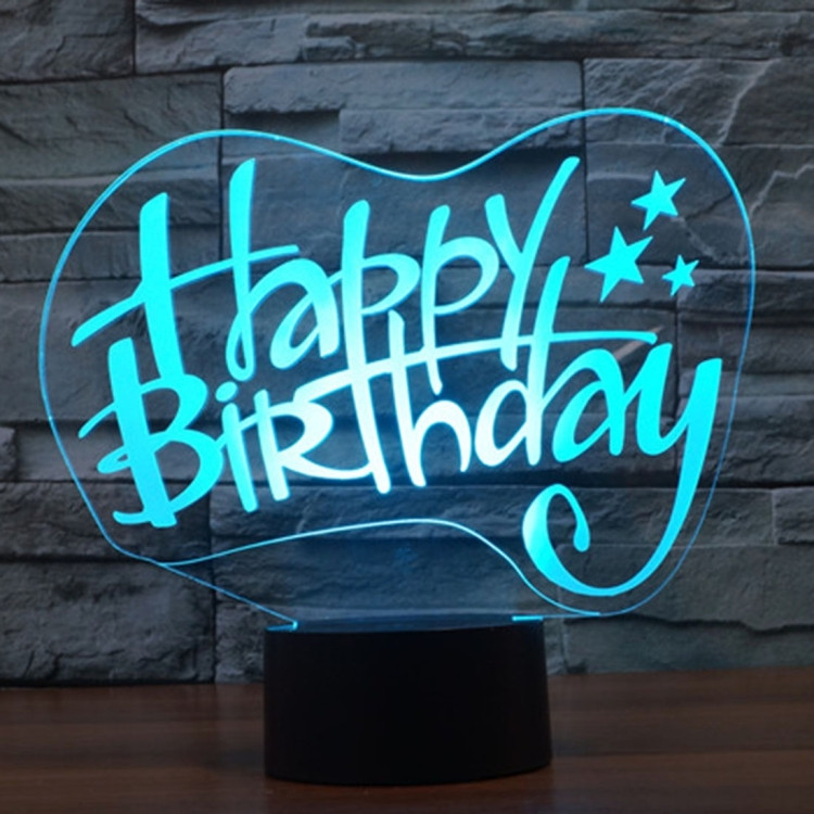 Joyeux Anniversaire Style 7 Decoloration Des Couleurs Lampe Stereo Visuelle Creative Commande Tactile 3d Controle Led Lumiere De Bureau Lampe De Nuit Lampe De Nuit Joyeux Anniversaire Style 7 Decoloration Des Couleurs Lampe Stereo Visuelle Creative Commande Tactile 3d Controle Led Lumiere De Bureau Lampe De Nuit Lampe De Nuit