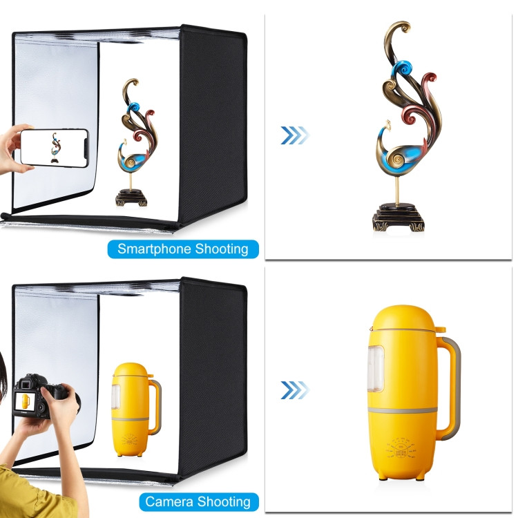 Boîte à lumière pliante LED 20cm - AIHONTAI - Tente de studio photo