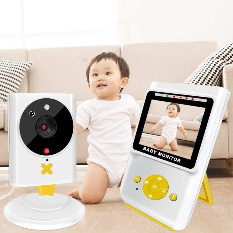 Moniteur bébé jaune sans fil 855P 2,4 pouces avec caméra de surveillance  bébé (prise US)