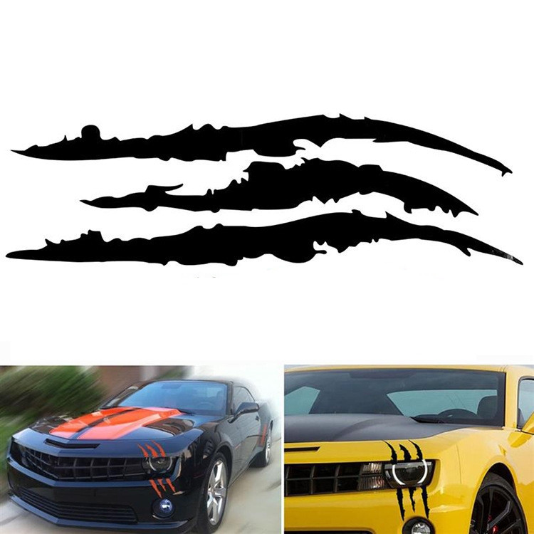 2 PCS réfléchissant autocollant de voiture Monster Scratch Stripe griffe  marques auto auto phare décoration vinyle autocollant autocollants de  voiture, taille: 40X12cm