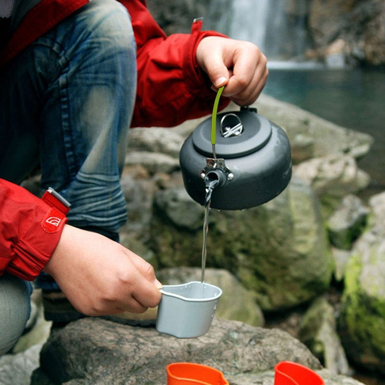 Pot de café en aluminium de bouilloire de théière de pique-nique extérieur  portatif de 0.8L d'alpinisme, capacité: 0.8L