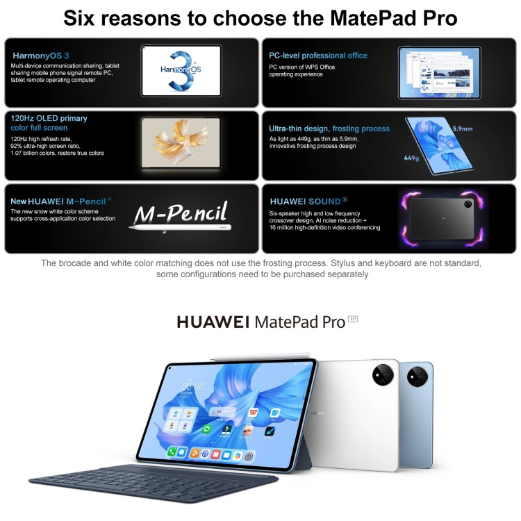HUAWEI MatePad Pro 11 pouces 2022 Wi-Fi GOT-W29 8 Go + 256 Go ...