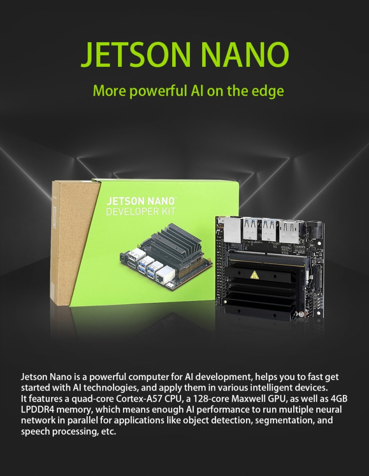 Kit AI JetBot Waveshare, Robot AI basé sur Jetson Nano